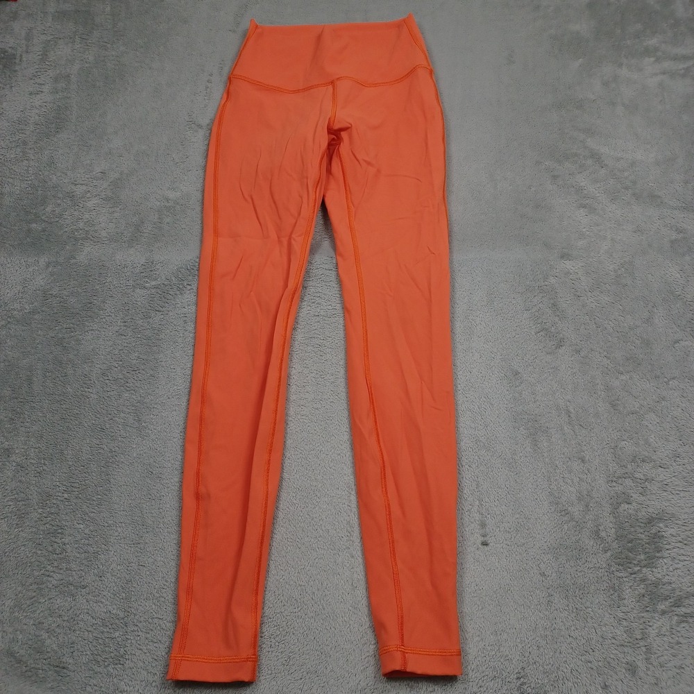 Lululemon Leggings Womens 4 Orange Wunder Under High Rise Activewear Casual